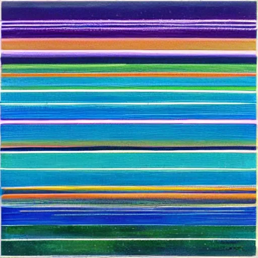 Image similar to In this computer art, the artist has used a simple palette of colors to create a feeling of calm and serenity. The soft hues of blue and green are reminiscent of a cloudy sky, while the orange and yellow suggest the warm glow of the sun. The vertical stripes of color are divided by thin lines of black, which give the impression of deep space. The overall effect is one of peacefulness and balance. Prada, comic strip by Akira Toriyama churning