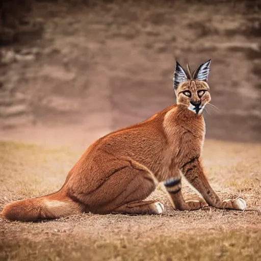 Image similar to a cute caracal playing guitar, Realistic, Refined, Highly Detailed, outdoor fine art photography, volumetric lighting, hyper realistic photography