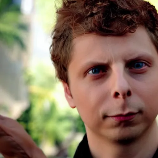 Prompt: michael cera as an action movie star, cinematic, directed by michael bay