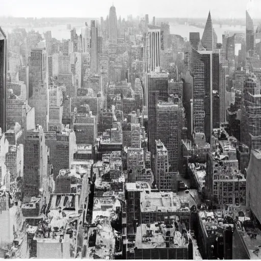 Image similar to new york city destroyed with a nuclear blast