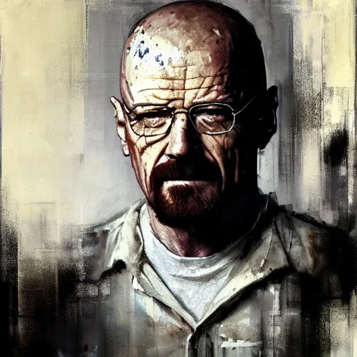 Image similar to walter white painted by jeremy mann