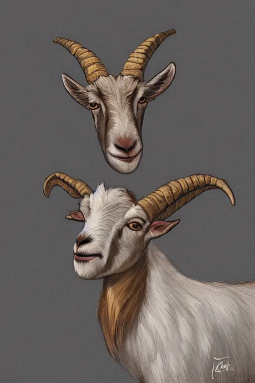Prompt: illustration of a goat, art by lixin yin