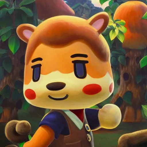 Image similar to detailed portrait of animal crossing isabelle intricate, hyper detailed, realistic, oil painting, by julie bell, frank frazetta, cinematic lighting