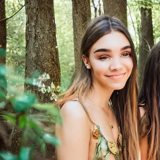 Image similar to madison beer the happy forest nymphs. 4k 8k photography