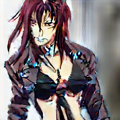 Prompt: style of madhouse anime, revy from black lagoon