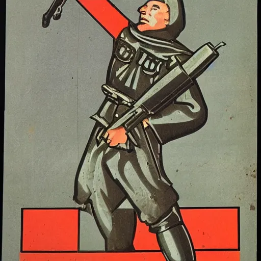 Image similar to Soviet propaganda of medieval armory