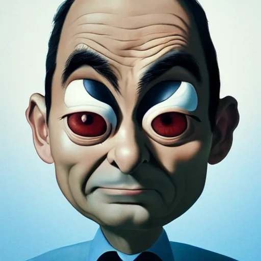 Image similar to face icon stylized minimalist of mr. bean poltergeist 1 9 8 2, loftis, cory behance hd by jesper ejsing, by rhads, makoto shinkai and lois van baarle, ilya kuvshinov, rossdraws global illumination