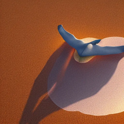 Prompt: a giant whale flying above a desert, golden hour, realism, 4 k, octane render, award winning photograph