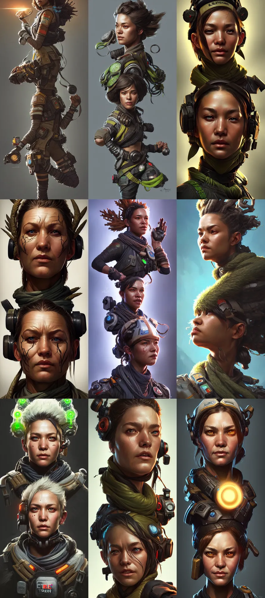 Prompt: tree as an apex legends character digital illustration portrait design by, mark brooks and brad kunkle detailed, gorgeous lighting, wide angle action dynamic portrait