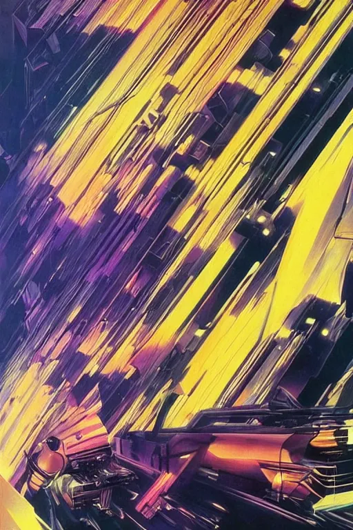 Prompt: wideangle exploding tensor fields, cybernetic, dancing with abandon, madness, decoherence, synthwave, glitch!!, fractured reality, vortex, realistic, hyperdetailed, concept art, art by syd mead, cubism