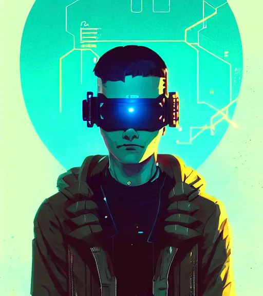 Prompt: cyberpunk synth - wave highly detailed portrait man cyberpunk, with kitsune mask, by atey ghailan, by greg rutkowski, by greg tocchini, by james gilleard, by joe fenton, by kaethe butcher, dynamic lighting, gradient light blue, brown, blonde cream and white color scheme, grunge aesthetic