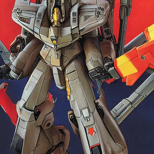 Image similar to sazabi mobile suit armed with scifi weapons by patrick woodroffe, ron mueck, carole feuerman, victo ngai