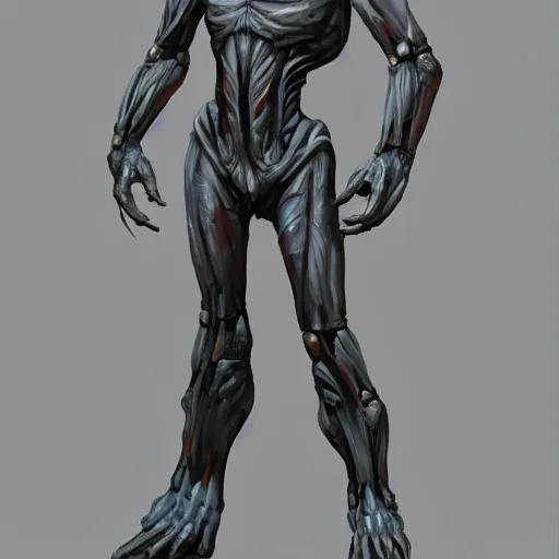 Image similar to average terran, humanoid, had slender limbs, hairless skull, high forehead, artstation