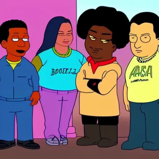 Image similar to a$ap rocky in the style of family guy