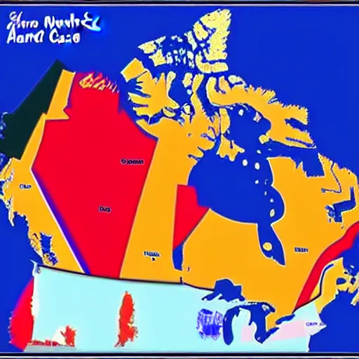 Prompt: a realistic map of canada, award winning photo,