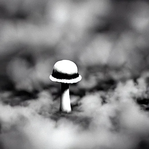 Image similar to a tiny nuclear explosion, mushroom cloud, tilt shift photograph