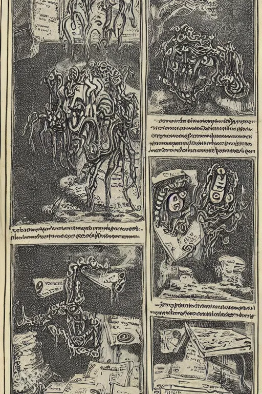 Image similar to disturbing pages from the necronomicon zarono,