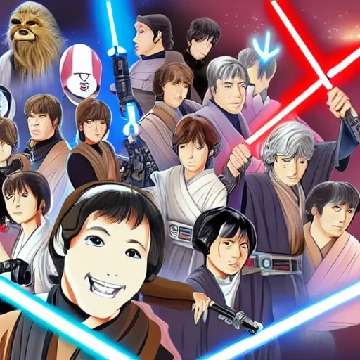 Image similar to Star Wars in Japan anime style