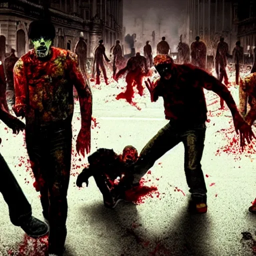 Image similar to zombies in london, ultra realistic, photorealism, from the movie dawn of the dead