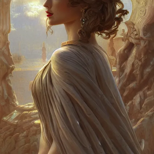 Prompt: portrait of taylor swift as a stone statue, intricate, elegant, highly detailed, digital painting, artstation, concept art, sharp focus, illustration, art by artgerm and greg rutkowski and alphonse mucha
