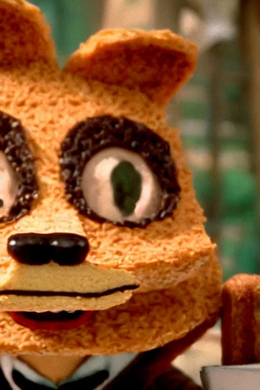 Image similar to film still of steve buscemi made out of bread in the fantastic mr fox, 4 k