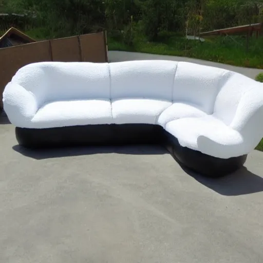 Prompt: marshmallow melting couch, craigslist photo