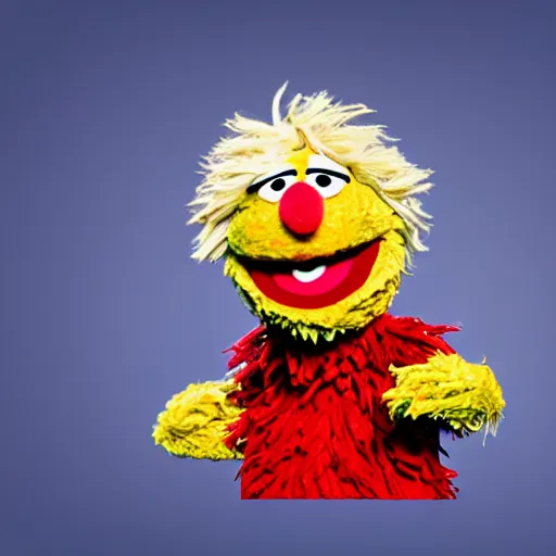 Image similar to boris johnson as a sesame street character, 4 k, hyper realistic, dslr, high resolution, landscape, beautiful