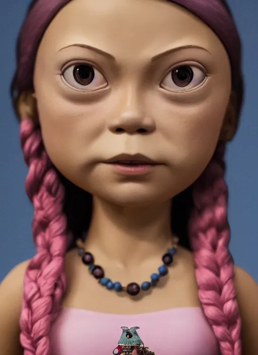 Prompt: closeup face profile portrait of tin toy greta thunberg wearing a bikini, depth of field, zeiss lens, detailed, symmetrical, centered, fashion photoshoot, by nicoletta ceccoli, mark ryden, lostfish, breathtaking, 8 k resolution, extremely detailed, beautiful, establishing shot, artistic, hyperrealistic, octane render