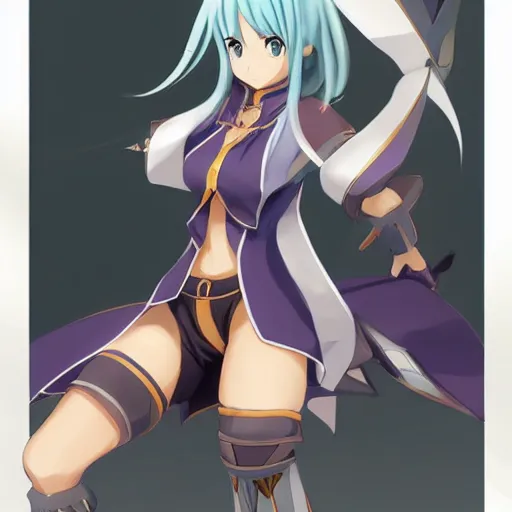 Image similar to a character art of Aqua from Konosuba by Aramaki Shinji, by Kawacy, by Cushart Krenz