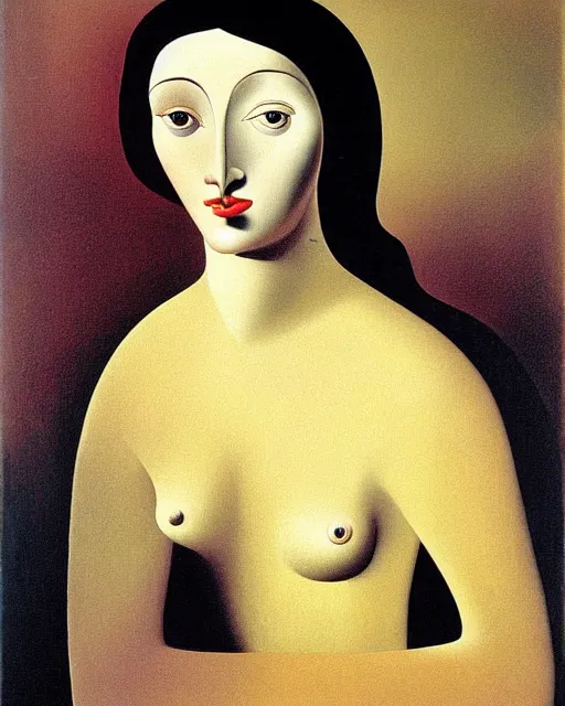 Prompt: portrait of a young woman, by Salvador Dali