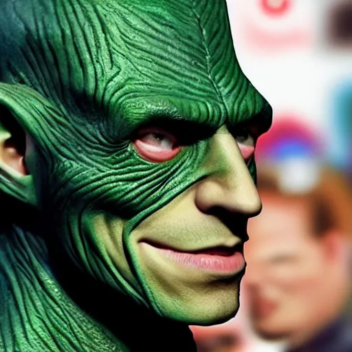 Image similar to jesse eisenberg as pointy eared green goblin