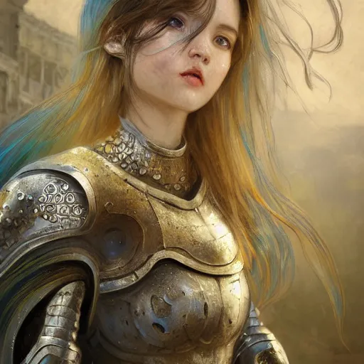 Prompt: portrait knights of Zodiac girl, silver and metalic blue color reflected armor, in ruined Agora of Athens, ssci-fi, fantasy, intricate, very very beautiful, elegant, golden light, highly detailed, digital painting, artstation, concept art, smooth, sharp focus, illustration, art by tian zi and WLOP and alphonse mucha