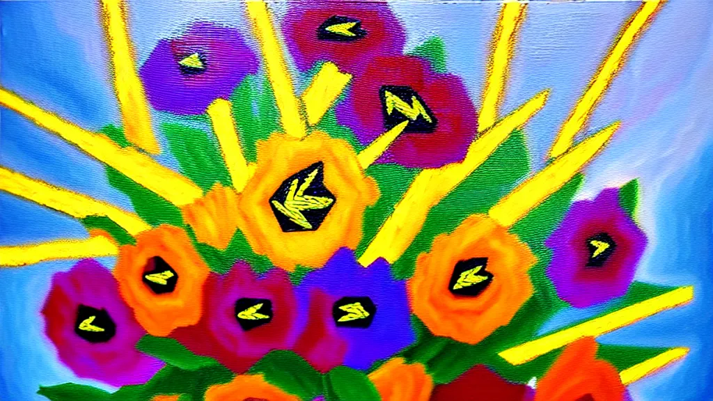 Prompt: an oil painting of a bouquet of flowers y2k motifs pastel lightning bolt 4k sharpening photorealism gothic