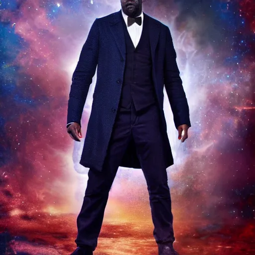 Image similar to doctor who played by Idris Elba, cinematic photo