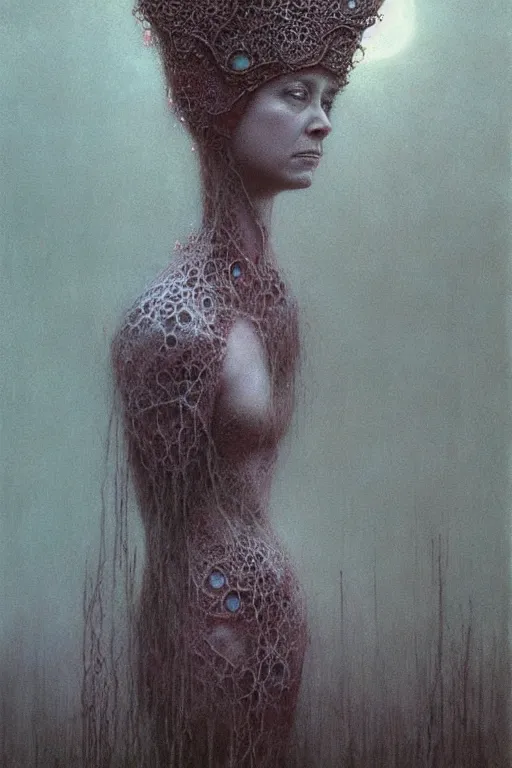 Image similar to alyson hannigan as princess by beksinski