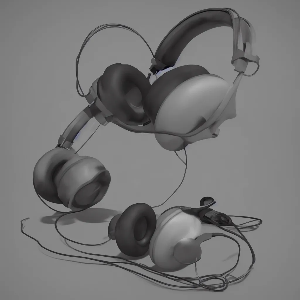 Image similar to 3 d render of studio headphones, ultrarealistic, conept art, artstation, industrial design