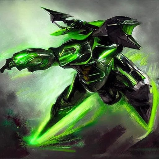 Image similar to green power ranger dragonzord, realistic, ultrahd, jeremy mann painting