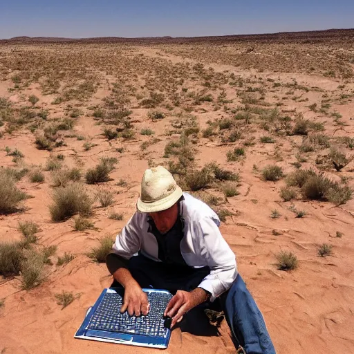 Prompt: gary busy lost in the navada desert