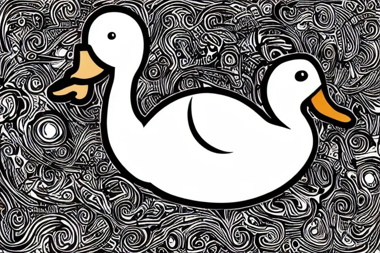 Image similar to a vector illustration of a smoking duck in lowbrow art style, highly detailed, elegant, intricate