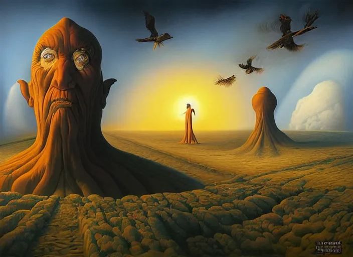 Image similar to the last survivors on earth witness the end of the world in the year 5 0 0 0, by vladimir kush