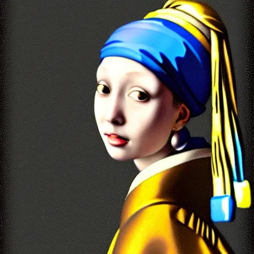 Prompt: anime girl in style of Girl with the pearl earring