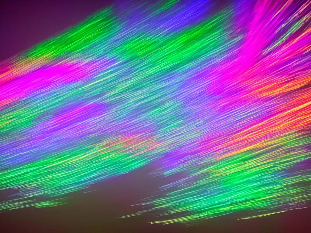 Prompt: beautiful streaks of light moving across the screen with highlights of color