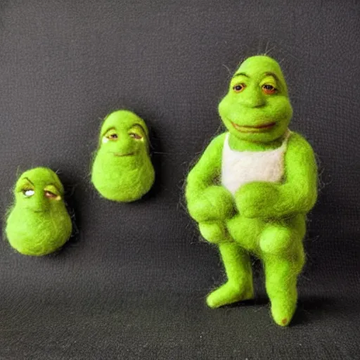 Image similar to shrek needle felted + needle felting art