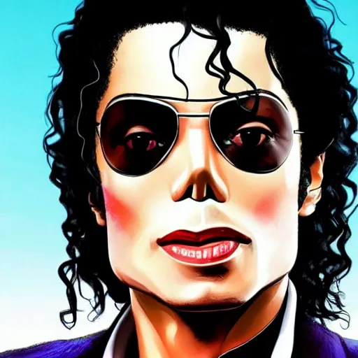 Image similar to michael jackson as a gta v cover art