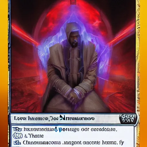 Image similar to chronomancer kanye west at the edge of reality, magic the gathering artwork