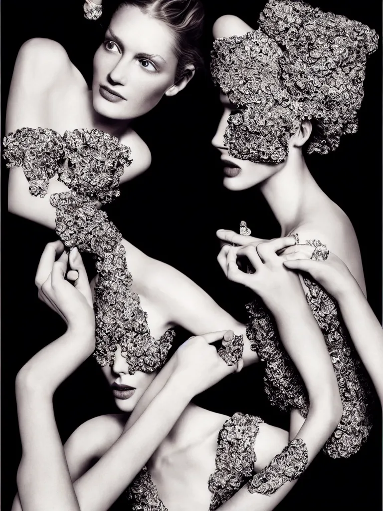 Image similar to fragrance advertising campaign by richard avedon, highly detailed, intricate