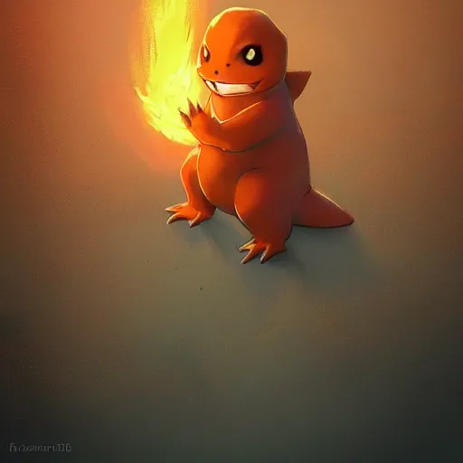 Image similar to Charmander digital Art, Greg rutkowski, Trending artstation,cinematic