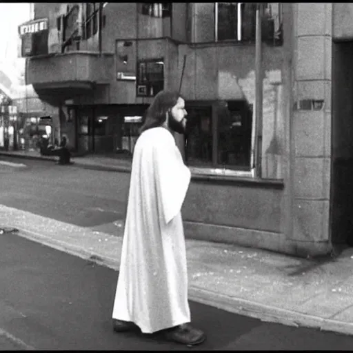 Prompt: jesus caught on cctv