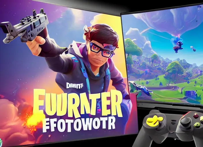 Prompt: rivers cuomo playing fortnite, 8k, no gold, no gold colours, art by Akihiko Yoshida, Greg Rutkowski