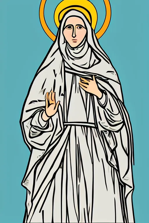 Prompt: digital art of saint catherine of siena vector art